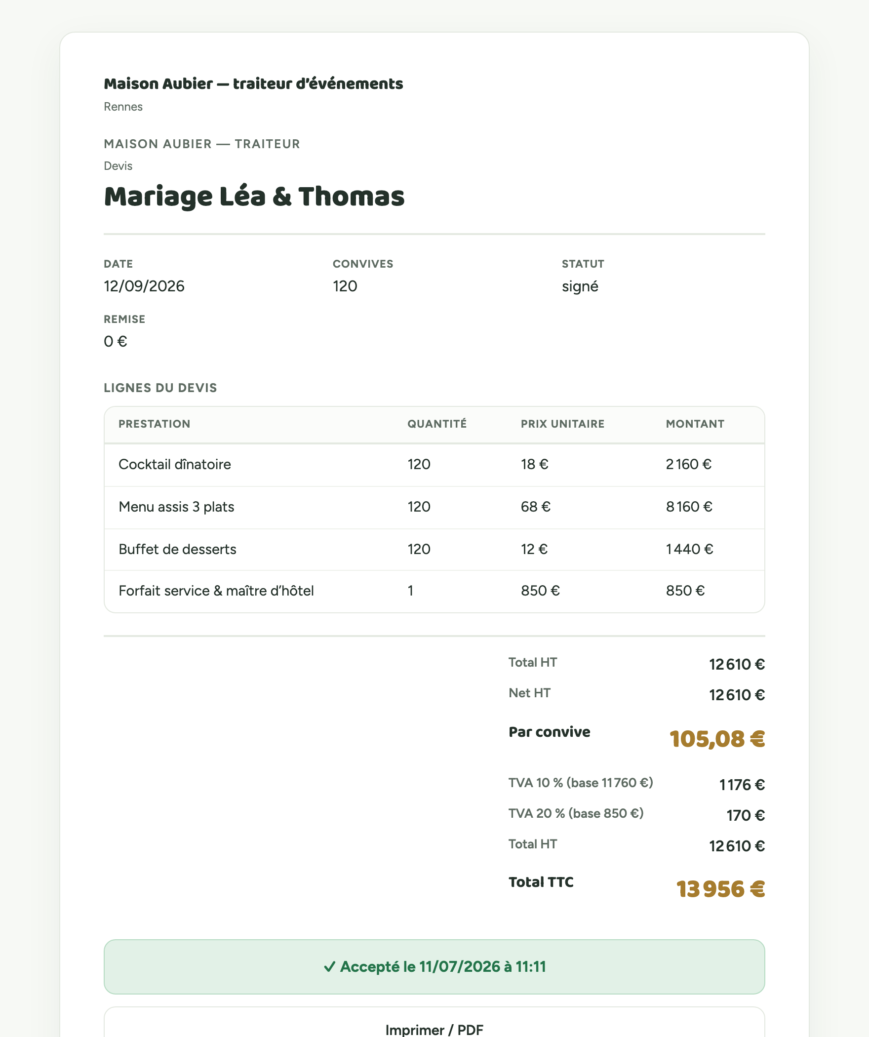 Le lien client